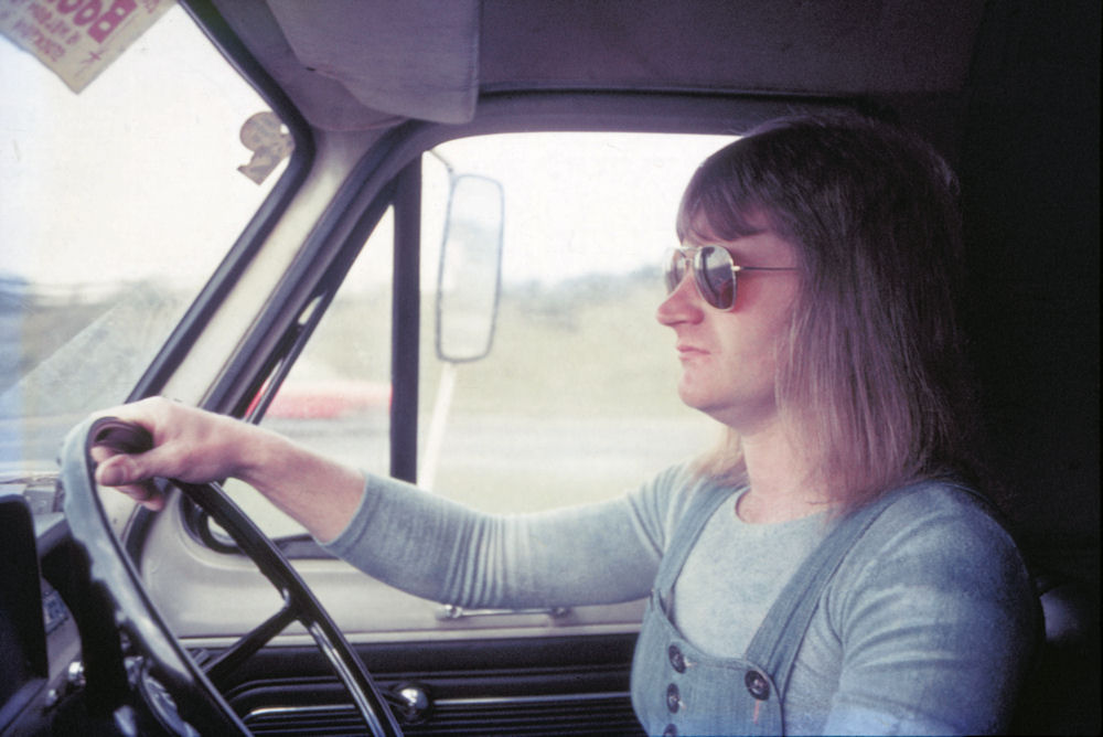 Norman in the driving seat, driving the Van