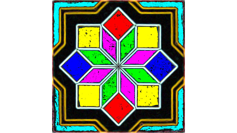 A coloured tile symbol.