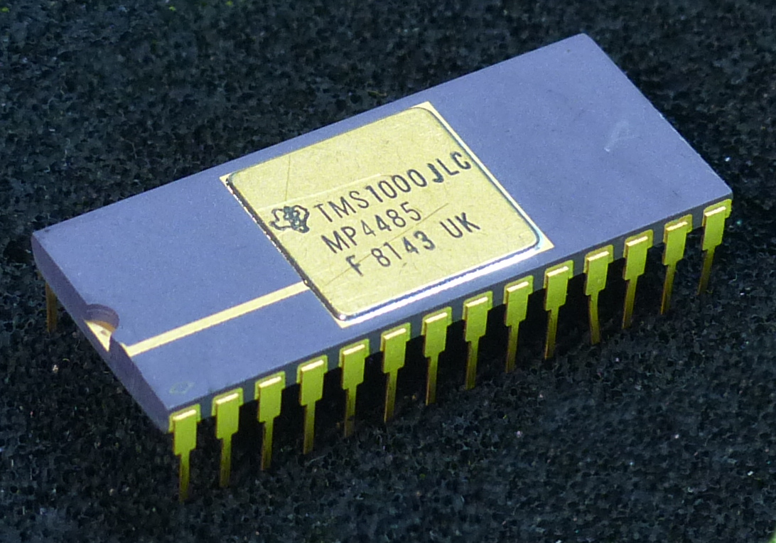 A CMOS TMS1000 microcomputer programmed with MP4485 code, a program for a demo telephone controller chip.
