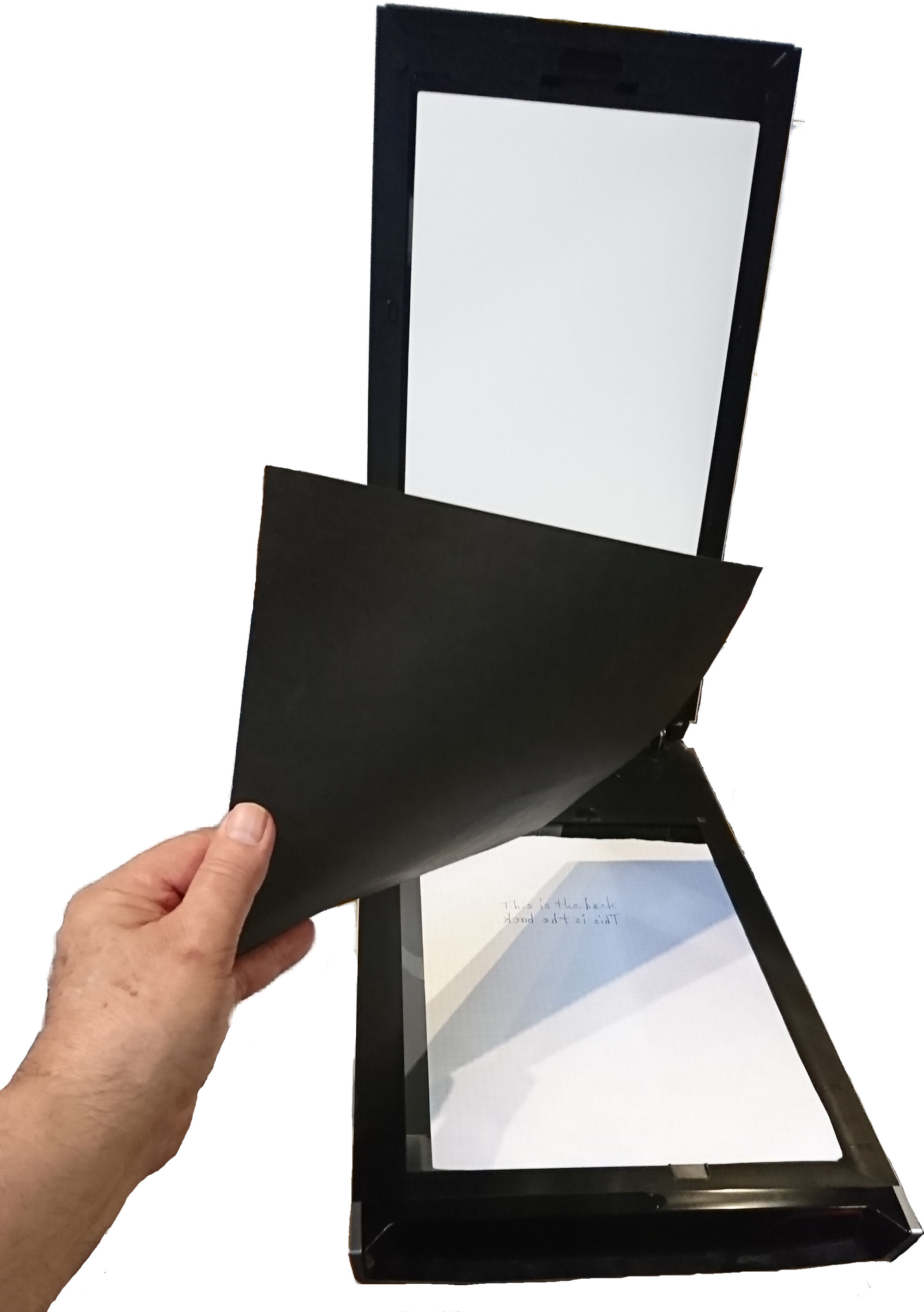 Scanner with black sheet